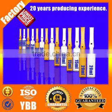 YBB&ISO&CIS TypeB&TypeC OPC (one point cut) 1ml,2ml,3ml,5ml,10ml,15ml,20ml Clear&Amber Pharmaceutical Glass Ampoule