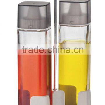 SINOGLASS trade assurance wholesale 270ml non drip spout glass oil and vinegar bottle with rack