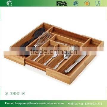 BH003/Hot Sale Exquisite Extension-type Bamboo Storage Box,Bamboo Drawer Organizer,