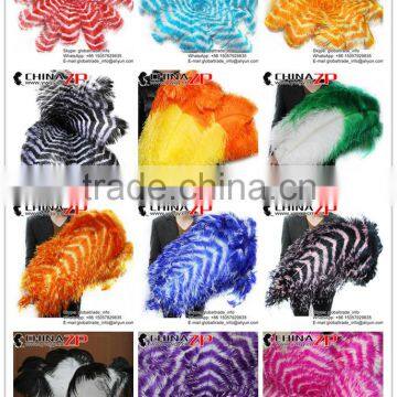 ZPDECOR Factory Wholesale Large Size From 28 to 30inch Striped Ostrich Feathers for Morelos Carnival photo-2