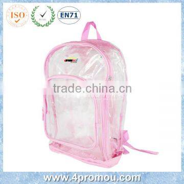 2015 Clear transparent PVC promotion school backpack