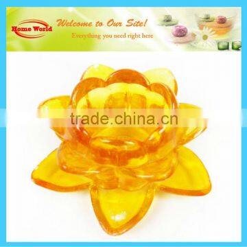 lotus shape painted glass candle holder