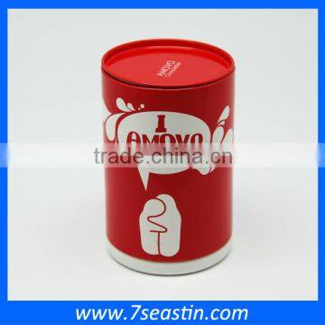 Christmas Gift Round Candy Chocolate Tin Box With Double Lid Customer Design