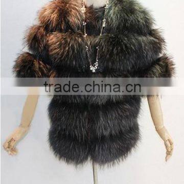 2015 factory direct sale fashion short winter racoon women vest