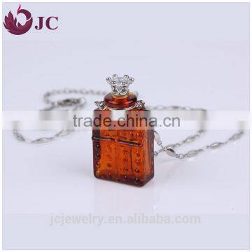 Glass Essential Oil Diffuser Locket Aromatherapy Pendant Necklace Jewelry Wholesale