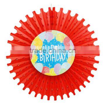 Colorful Party Round Shaped Honeycomb Paper Fan Tissue Paper Fan photo-2