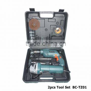 2pcs set(BC-TZ01) BMC box packing impact drill and angle grinder set