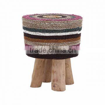 wooden stool, Upholstery top bar stool with wooden LEG