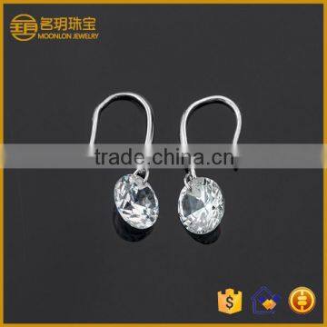 Fashion 925 sterling silver rhinestone glittering hoop earring !