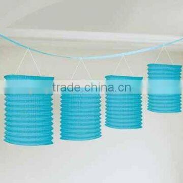 NEW YIWU Wholesale Accordion Paper Lanterns Blue Paper Lantern Garland 12' Shower Birthday PARTY Supplies
