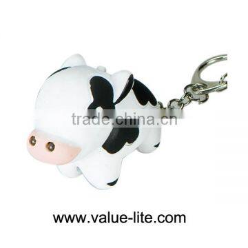 New product plastic led keychain light with sound button cell different shape