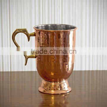 New Shape Copper Moscow Mule Mug With Base and Brass Designer Handle