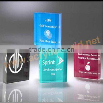 acrylic trophy award/clear acrylic awards /acrylic award block