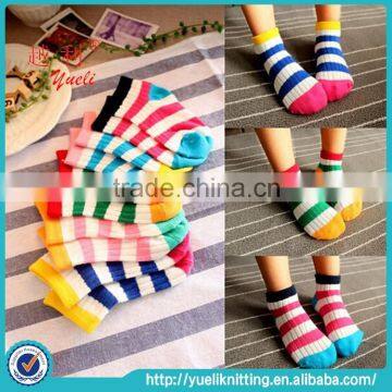 Chinese made kids fancy colorful striped socks baby socks wholesale