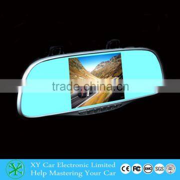 2015 Hottest HD 1080P Car Dvr Dash Camera Rearview Mirror 4.3" LCD Display Blue Mirror 12MP Lens G-Sensor XY-G65D photo-5
