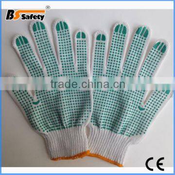 BSSAFETY Softtextile PVC dotted anti-slip hand working gloves