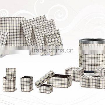 Leather hotel amenities with Lattice design