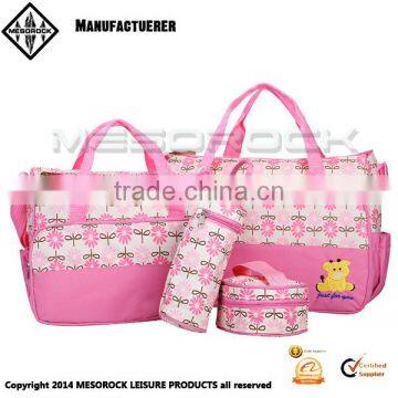 Hot selling wholesale 4pcs/set mommy bag baby diaper bag