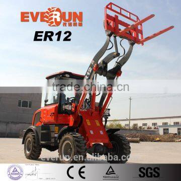 Everun Brand wheel loader ER12 with snow blade