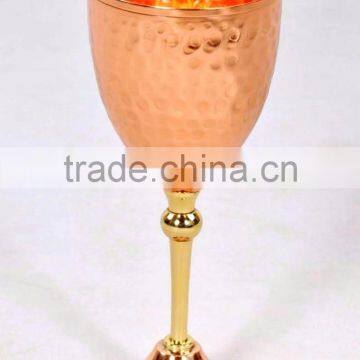 Hand-made Pure Copper Wine Goblet, Wine Glass Cocktails Goblets, Copper Martini Glass