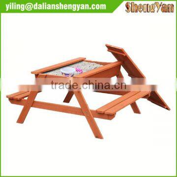 Large outdoor wooden sandpit with lid