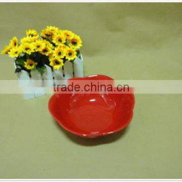 New Style the Red Flower Shape Ceramic Salad Bowl