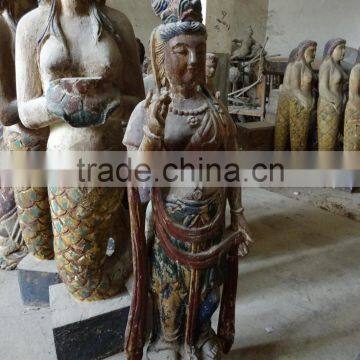 Hand Carved Avalokitesvara Wooden Statue Sculpture photo-4
