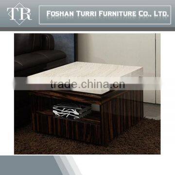 Gloss White and Black White Marble Top Side Table photo-5