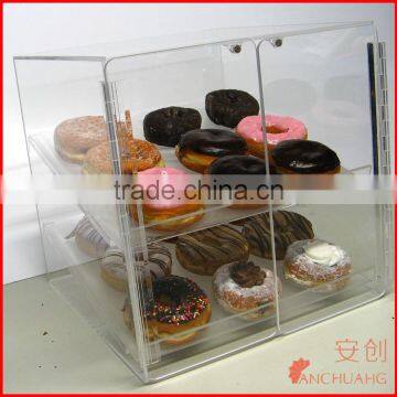 2 Trays Acrylic Pastry&Donut Display Display Case with Magnetic Door