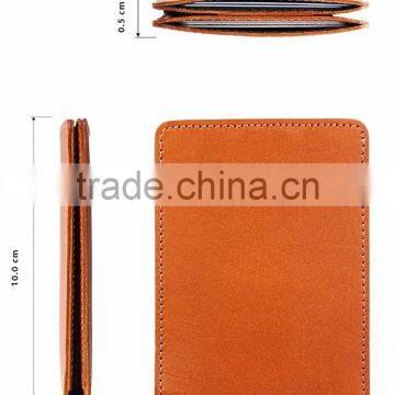 RFID Front Pocket Wallet Minimalist Wallet Slim Genuine Leather Card Holder photo-5