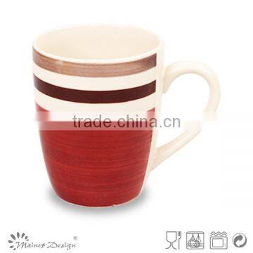 high quality ceramic mug hand painting with strips