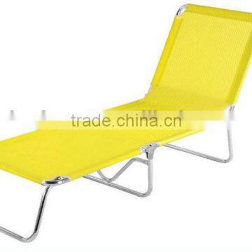 Aluminum folding beach lounge chaise lounge with PVC mesh fabric