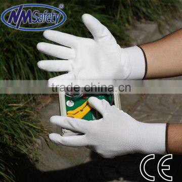 NMSAFETY 13 gauge nylon liner cleanroom electronic industy PU working glove