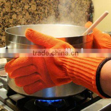 100% fire proof BBQ grilling glove High temperature heat resistant glove for barbecue and kitchen oven