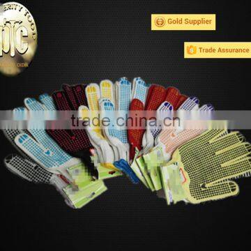 The plastic protective gloves