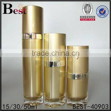 15ml 30ml 50ml bottle special triangle shape gold color acrylic body lotion bottle with pump