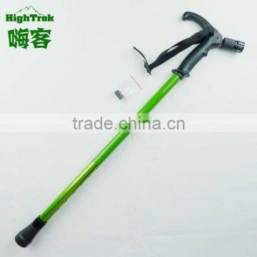 2014 Latest design outdoor sports walking stick with light and alarm