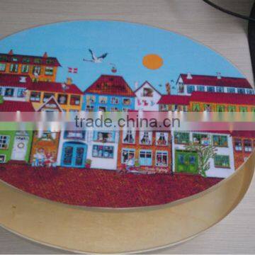 Pine Wood Cheese Printed Circle Box|wooden Box photo-3