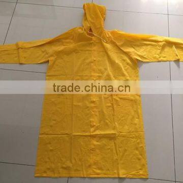 pvc vinyl adult raincoat/yellow pvc raincoat