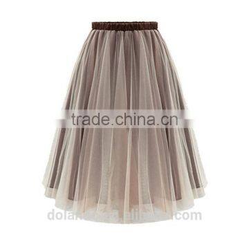 European Style Elegant Organza Long Skirts for Women photo-3