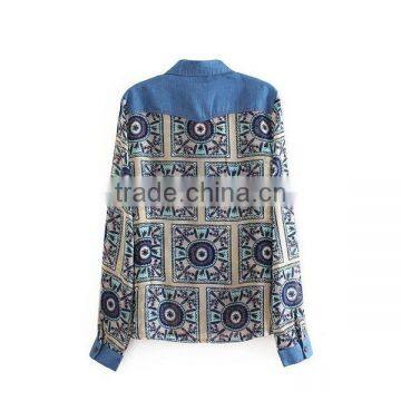 2015 Ladies' Fashion Long Sleeves Polyester Print High Quality Direct Factory Elegant Lace Tops Lehenga Blouse Designs photo-4