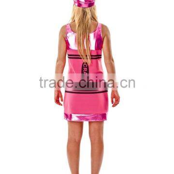 Women's Pink Crayon Fancy Dress Costume photo-3