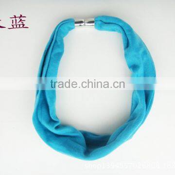 Conformtable Soft Short Polyester Scarves Solid Dark Gray Short Neck Scarves For Women photo-4