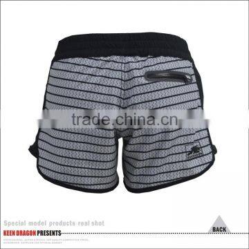 Dark Grey Strip Female Running Shorts Zip Style Mma Shorts photo-3