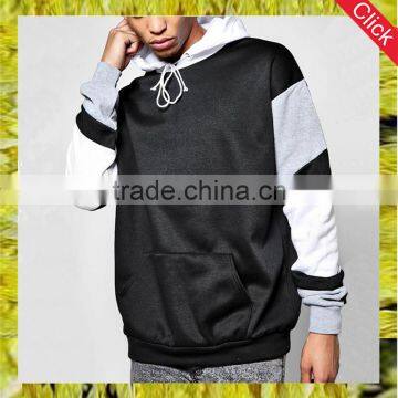 Wholesale mens oversized hooded sweatshirt block sleeve supreme hoodie custom logo