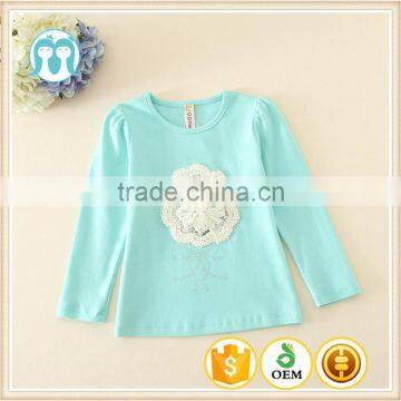 2015 fashion children's tee girls shirt plain newest design shirts for child of 110-140cm