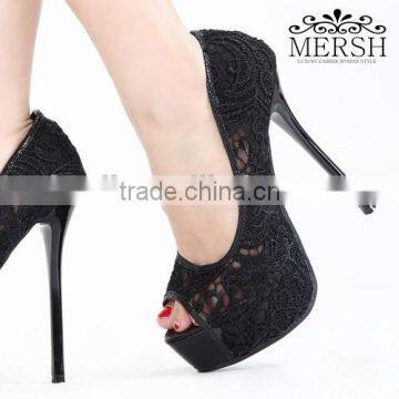 2014 Peep toe lady shoe high heel shoe