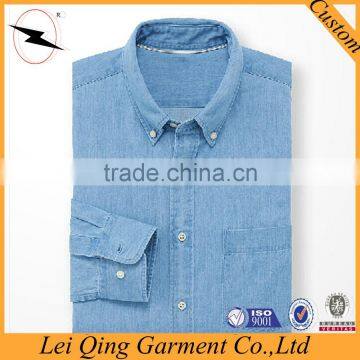 Long sleeve men cotton jean shirt denim shirt
