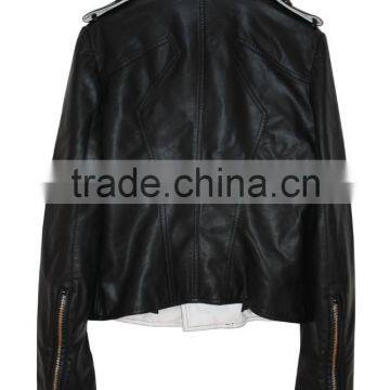 Lady Jacket pu Leather Jacket for Women photo-6