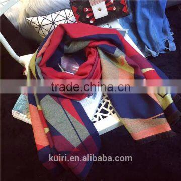 Winter Brand Women's Cashmere Scarf Plaid Oversized Double Faced Plaid Multifunction Thicken Warm Cape Shawl photo-5